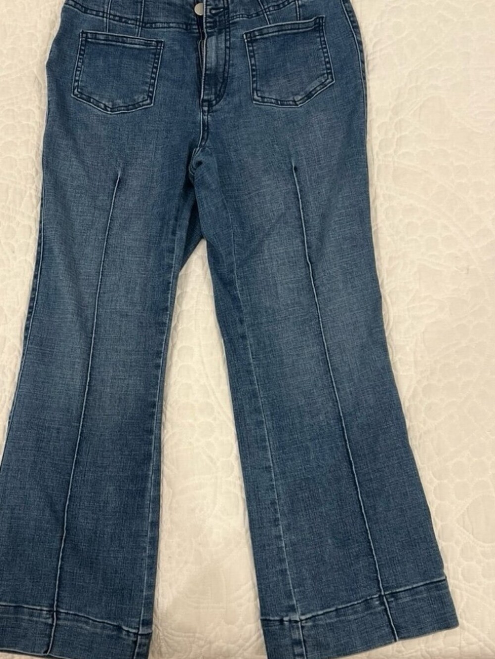 FDJ French Dressing Jeans Olivia Style Collection Front Pockets Wide Leg Size 6